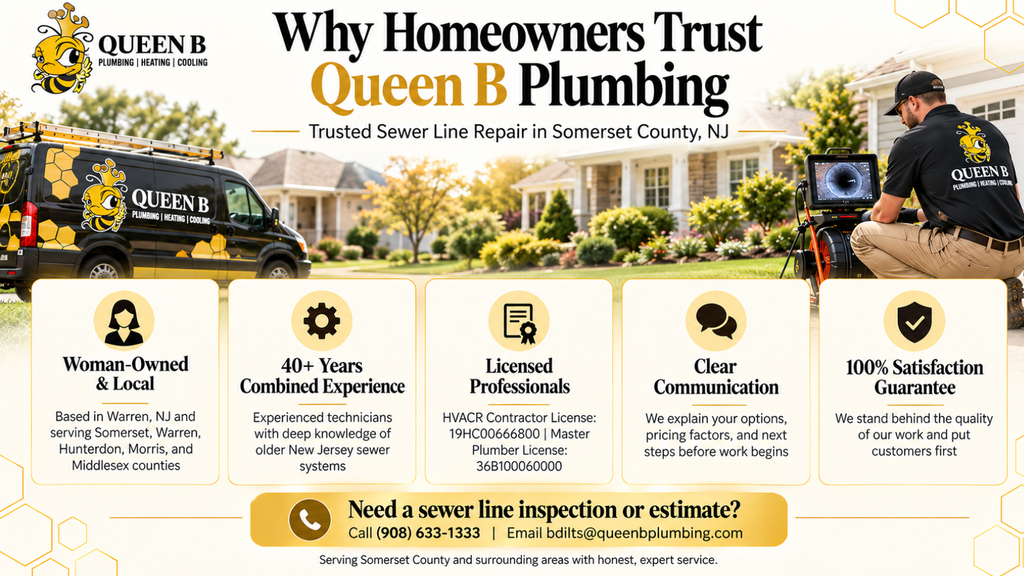 Choose Queen B Plumbing for Sewer Line Repair in Somerset County